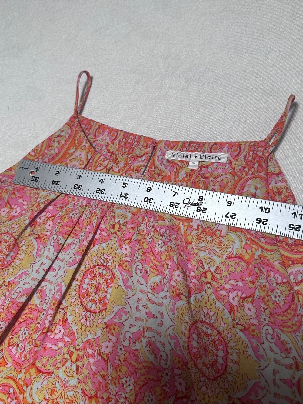Violet & Claire Orange and Pink Paisley Halter Cami - Picture 4 of 11
